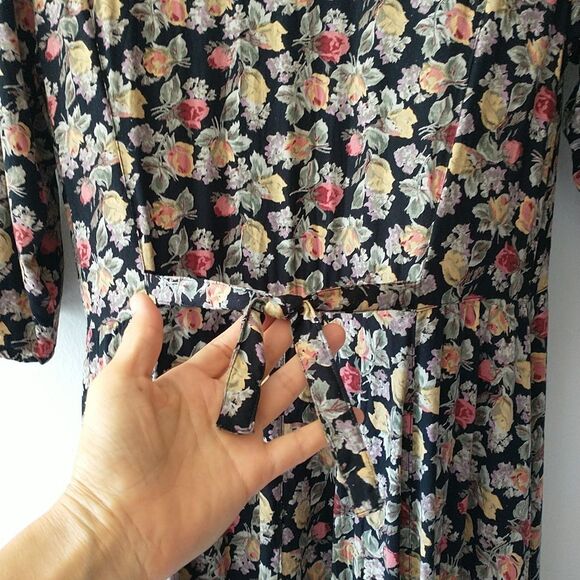 Starina Maxi Dress Womens M Floral Scoop Overlay Boho Cottagecore A Line Fairy - Picture 8 of 12